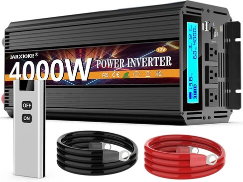 3000 واط العاكس 12V DC إلى AC 110V/120V (ذروة) 6000W محول 3 مآخذ مآخذ السيارات العاكس مع التحكم عن بعد وشاشة LED 3.4A منفذ USB in Saudi Arabia