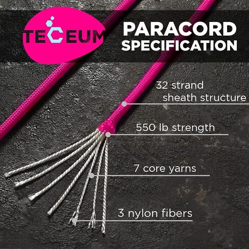 Paracord Rope 550 lb 4mm – Parachute Cord – Utility Camping Rope | 550 Paracord Type III, 50ft to 1000ft, 45+ Colors, Survival and Tactical Outdoor Gear, Nylon Core Para Cord for Clothesline in Saudi Arabia