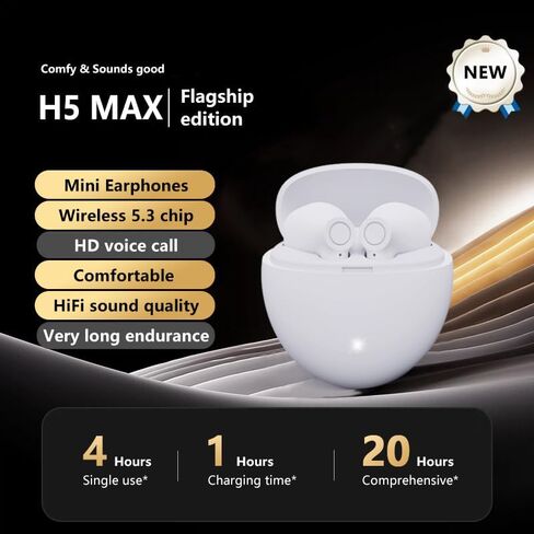 سماعات Bluetooth-سماعات أذن لاسلكية مع Bluetooth 5.3 ، IPX5 مقاوم للماء ، تصميم فائق الوزن (3.5 جم) (أسود) in Kuwait