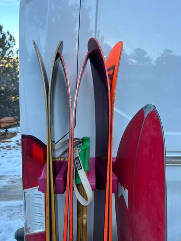 Magnetic Ski Holder and Snowboard Rack - Anti-Slip Design Scratch-Proof, Portable Storage Solution Ski Rack for Garage, Cargo Box, Cars, Ski Bags,Fishing poles and Outdoor Adventures (Black, One Pack) in Kuwait