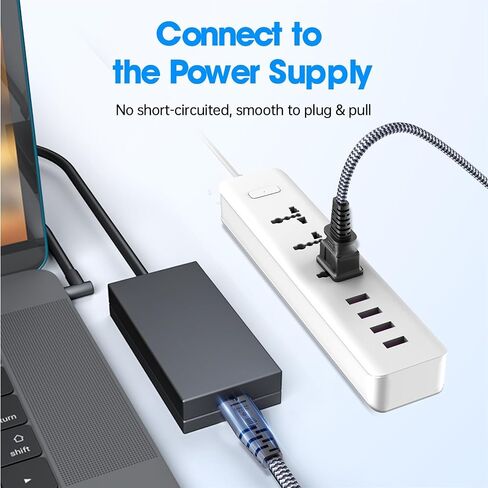 Short 2 Prong Power Cord, Goalfish 1FT/0.3M Power Cable 7A 125V TV Power Cord 18AWG Power Cable Replacement for Sony PS5, PS4, PS3, Game Console, Speaker, Monitor, HDTV, 4K TV, Printer, DV Camera in Saudi Arabia