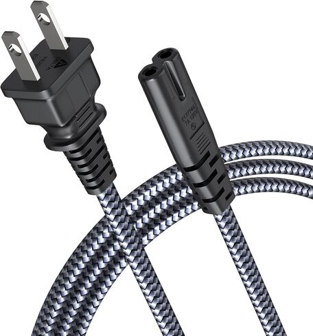 Power Cord, Goalfish 15ft AC Power Cable 7A 125V TV Power Cord 18AWG 2 Prong Power Cable Replacement for Sony PS4, PS5, PS3, Game Console, Speaker, Monitor, HDTV, 4K TV, Printer, Laptop Power Supply in Saudi Arabia