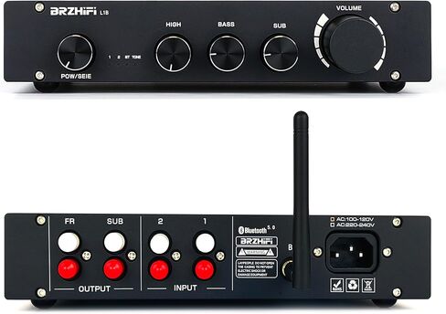 L1B Pure Class A 2.1 قناة HIFI Audio Powerplifier High Middle and Bass Control Bluetooth 5.0 Decoding Receiver ، لمقاطعات المنزل/مكبرات الصوت النشطة (Silver) in Saudi Arabia