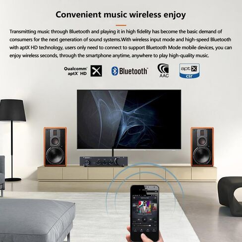 L1B Pure Class A 2.1 قناة HIFI Audio Powerplifier High Middle and Bass Control Bluetooth 5.0 Decoding Receiver ، لمقاطعات المنزل/مكبرات الصوت النشطة (Silver) in Saudi Arabia