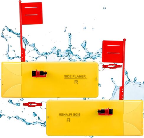2 Pack Planer Boards for Fishing Trolling 8 x 3 Inches Off Shore Crappie Planer Boards Kits with Flag Fishing Accessory for Inshore Offshore Trolling Dragging in Saudi Arabia
