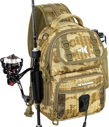 Kastking Baitspace Fishing Fishing Bag ، حقيبة ظهر لصيد الأسماك مع حامل القضيب والمشروبات ، حقيبة معدات الصيد in Kuwait