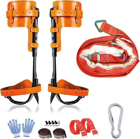 Tree Climbing Gear，Tree Climbing Spikes, Tree Climbing Gear with Adjustable Climbing Straps and Steel Core Flip Line, Rock Climbing Kit with Triple Lock Lanyard Adjuster in Saudi Arabia