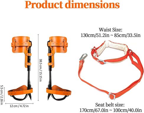 Tree Climbing Gear，Tree Climbing Spikes, Tree Climbing Gear with Adjustable Climbing Straps and Steel Core Flip Line, Rock Climbing Kit with Triple Lock Lanyard Adjuster in Saudi Arabia