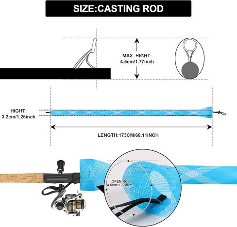 Fishing Rod Sleeve,Rod Sleeves,Rod Socks for Fishing Poles,Fishing Pole Sleeve,Rod Sleeves Fishing,with Lanyard for Fly Fishing Rod,Casting Fishing Rod, Sea Fishing Rod in Saudi Arabia