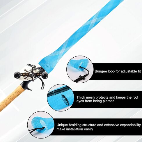 Fishing Rod Sleeve,Rod Sleeves,Rod Socks for Fishing Poles,Fishing Pole Sleeve,Rod Sleeves Fishing,with Lanyard for Fly Fishing Rod,Casting Fishing Rod, Sea Fishing Rod in Saudi Arabia
