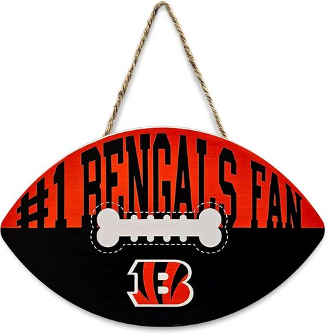 NFL #1 Pittsburgh Steelers Best Fan's Football Shape Sign with Dog Bone Design, Sporty Fence Sign, NFL Football Fan Waterproof Wooden Wall Sign, Yard Decor Indoor and Outdoor with Team Logo! in Saudi Arabia