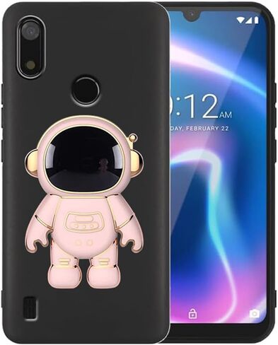 for Gabb Phone 4 [NOT 4 PRO] Case Cute Hidden Astronaut Kickstand Design,Soft Silicone Rasied TPU Edge Bumper Folding Bracket Phone Stand Shockproof Protective Phone Case for Gabb Phone 4 Black in Saudi Arabia