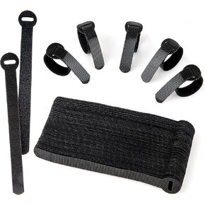 120 PCS Cable Management Ties, 5+6+8inch Multi Size Cord Wraps Black, Tidy Reusable Wire Ties for Cords, PC, TV, Computer & Desk