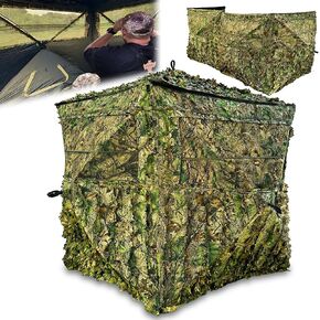AYIN 3D Camouflage Hunting Blinds – Weather-Resistant, Portable Pop-Up Hunting Shelter for Deer, Turkey, Waterfowl – Available in Small (1–2 Hunters) & Large (2–6 Hunters) Sizes