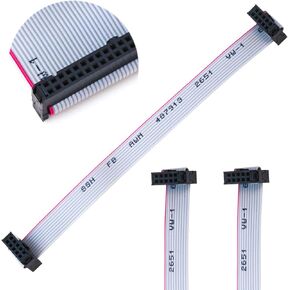 2.54mm Flat Ribbon IDC Cable Female to Female, Flat Ribbon Cable Connector 34P FC 34-Pin 30cm Length 1Pcs (TC-30cm-FF34P-1)