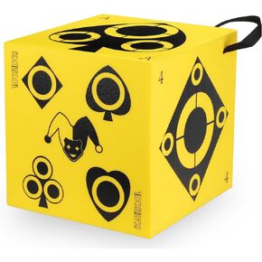 Kalkal Archery Target, 6 Side Foam Archery Target Block with Carry Handle, Easy Arrow Removal, Lightweight Poker Archery Targets for Backyard Practice