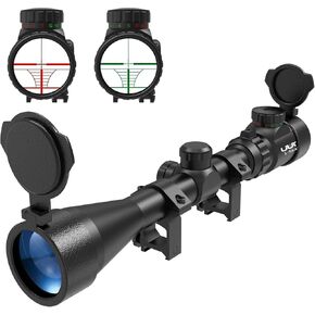 UUQ 3-9×40 Rifle Scope with Red/Green Illumination and Rangefinder Reticle-Fits 20mm Free Mounts,Waterproof and Fog-Proof
