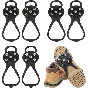 PATIKIL Non-Slip Spikes, Ice Grippers Traction Cleats with 5 Steel Studs Cleats Snow Shoe Spikes Grip