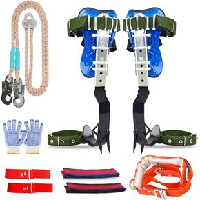 Tree Climbing Spikes Set, 304 Stainless Steel Adjustable Tree Climbing Spike 2 Gears and Non-Slip Pedal Trees, Picking Fruit