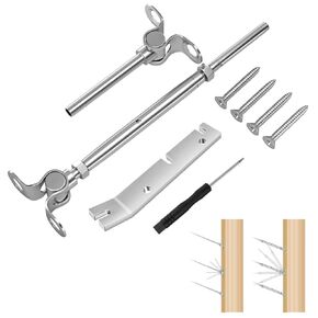 CKE 30 Pairs Cable Railing Kit 1/8" Swage Toggle Turnbuckle Hardware T316 Stainless Steel Cable Railing Hardware for Wood Post, Angle 180° Adjustable Stairs Deck Cable Railing Kit 30 Cable Lines, CR25