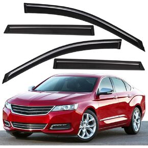 Lightronic WV194991 in-Channel Side Window Visor Deflector Vent Rain Guard, Dark Smoke, 4-Pieces Set, Fits 2014-2020 Chevrolet Impala, 2014-2016 Chevrolet Impala Limited