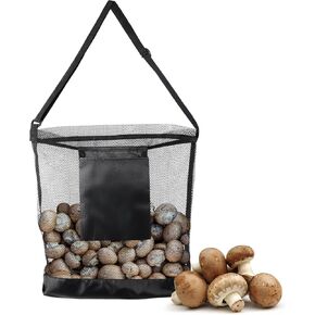 EAmber Mushroom Foraging Bag Hunting Bag Picking Bag Kit with Pouch Mushroom Hunting Basket Set Mesh Harvesting Foraging Basket Bag for Mushroom Fruit Vegetable Hiking Camping Outdoor