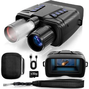 Night Vision Goggles - 4K Night Vision Binoculars for Adults, 1986FT Viewing Range Infrared with 5000mAh Battery, Includes 32GB Micro SD Card, Ideal for Camping, Hunting & Security