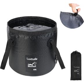 Luxtude Collapsible Bucket with Handle, 5 Gallon Bucket(20L), Car Wash Bucket, Camping Bucket, Portable & Ultra Lightweight Outdoor Basin Bucket
