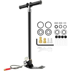 PCP Hand Pump 30Mpa 4500Psi, 4 Stage PCP High Pressure Hand Pump, Stainless Steel Air Pump with Oil-Moisture Filter for PCP Air Guns, Paintball Gun, Air Rifle, HPA Gas Tanks, Tire Inflation