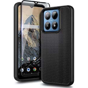 Designed for Boost Summit 5G Case with Tempered Glass Screen Protector [Maximum Coverage], Full-Body Protective [Dual Layer Hybrid] Shockproof Phone Case for Boost Mobile Summit 5G (Black)