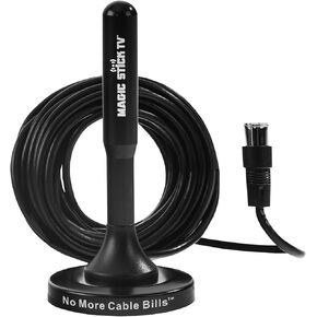 Antenna for Smart TV Without Cable - Digital Indoor Antenna for OTA Local Channels with Magnetic Base - Multi Directional 4K 1080P HDTV TVs - MS-45MAX - Black 16ft Long Cable
