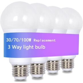 UL Listed 6-Pack 3 Way Bulb 30 70 100W Equivalent Light Bulb,Warm White,Three Way A19 LED Bulb E26 Base for Bedroom,Living Room,Kitchen