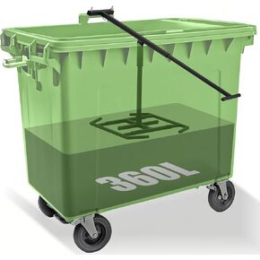 NEWTRY Manual Trash Compactor Plus, 360L Wheelie Bin Rubbish Can Compactor, 58cm Trash Compression Depth, 51x38 Larger Compression Area for Kitchen, Garden, Restaurant, Office