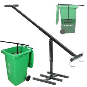 Manual Trash Compactor – Squash It WasteMate Bin Compactor for Outdoor 120L-360L Trash Can, Heavy Duty Iron with Adjustable Handle for Waste Recycling, Touchless Rubbish Compressor