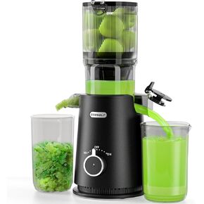 Juicer Machines, ECOSELF 4.35" Large Feed Chute for Family Needs, Professional Hands Free Cold Press Juicer For Whole Fruits & Vegetables, Self Feeding for Juice Extractor Machine, Easy to Clean