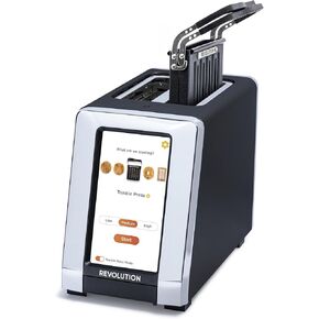 Revolution R180 Connect Smart Toaster Bundle with Toastie Press – Touchscreen, 2-Slice Wide Slot, InstaGLO Tech – Toast Bread, Bagels, Waffles, Muffins, Tortillas, Pastries – Black