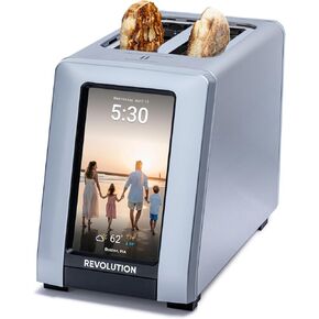 Revolution R180 Connect Plus Smart Toaster – Connected 2-Slice Touchscreen Toaster w/Patented InstaGLO 2.0 Technology, Toastie Press Mode, Digital Picture Frame – Toast Bread, Bagels, Waffles & More