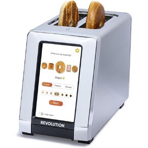 Revolution R180 Connect Smart Toaster, 2-Slice High-Speed Touchscreen Toaster with Patented InstaGLO Technology, Wi-Fi Connectivity, Weather Widget, and Over-the-Air Updates, Black