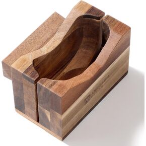 Annie & Mia Design Premium Acacia Wood Bagel Slicer For Large Bagel Stylish Hand Crafted Wood Bagel Cutter With Ergonomic Designed Handle Grip