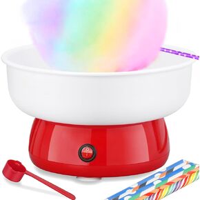 Cotton Candy Machine for Kids,Homemade Portable Cotton Candy Maker for Birthday, DIY, Party Gatherings,Christmas Halloween Gift, White and Red