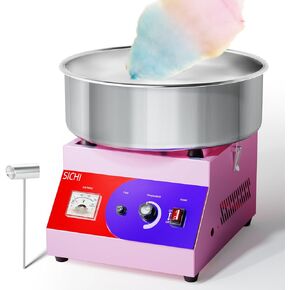 SICHI Cotton Candy Machine - Cotton Candy Machine Commercial w/ 15 inch Stainless Steel Bowl, Sugar Scoop, Cotton Candy Maker for Home, Party, 1000W Hard Candy Cotton Candy Maker for Birthday, School