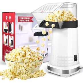 Popcorn Maker, 4.5 Quarts Fast Popping High Popping Rate Air Popper Popcorn Maker with On/Off Switch, No Oil, Easy to Clean & Mantain, BPA-Free Popcorn Machine, ETL Certified Popcorn Poppers for Home