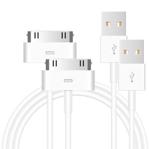 Pocxwa Old iPhone Charger Cable Compatible for iPhone 4 4S 3GS, iPad & iPod Classic 1st 2nd 3rd Generation, iPod Touch 4th, iPod Nano 5th 6th Gen, USB Fast Charge & Sync Charging Cord
