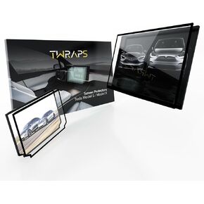 TWRAPS Screen Protectors for Tesla Model X & Model S 2023 2024 2025 Matte Anti Glare, 17" Front & 9.4" Back/Rear, 9H PET Ultra Tough Shockproof Display Protective Guard, Model S/X Accessories