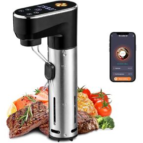 Sous Vide Cooker,WiFi APP and Recipes Included,1300W IPX7 Waterproof Immersion Circulators,Precision Slow Cooker,Steak Cooker,Digital Display Control,Ultra Quiet,Fast Heating,Easy to store