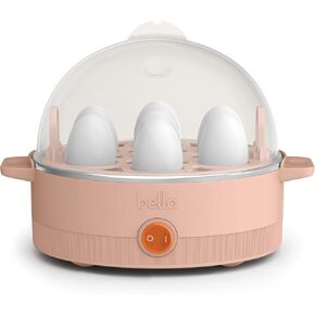 bella Electric Egg Cooker, 7 Eggs Capacity Tray, Single Stack, for Poached, Scrambled, Hard, Medium & Soft Boiled Eggs, Omelets and Steamed Dumplings, Auto Shutoff, 360 Watt, Blue Lemon Drop