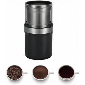 Electric Coffee Grinder and Spice Grinder,200W Motor Herbal Grinder with 1 Stainless Steel Blades Removable Stainless Steel Bowl for Herb Spices Coffee Nuts