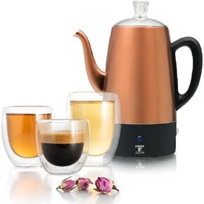 Moss & Stone Percolator Coffee Pot Electric 10 Cup, Stainless Steel Coffee Maker, Coffee Percolator Electric With Keep Warm Function, 10 Cups Stainless Steel Percolator With Coffee Basket Bundle With