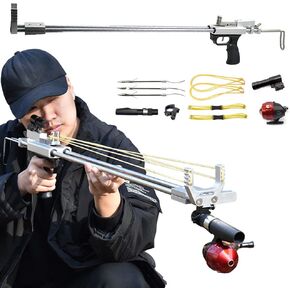 Slingshot Rifle, Mechanical Slingshot with Laser Sight, High Precision Hunting Slingshots for Adults Professional Slingshot Sniper Rifle for Fishing and Outdoor Hunting