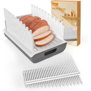 Jumeihui Bread Slicer For Homemade Bread,Bread Slicer Guide For Width Is Adjustable And Replaced,Bread Loaf Slicer With Crumb Tray,Suitability For Homemade Bread, Bagels, Cakes